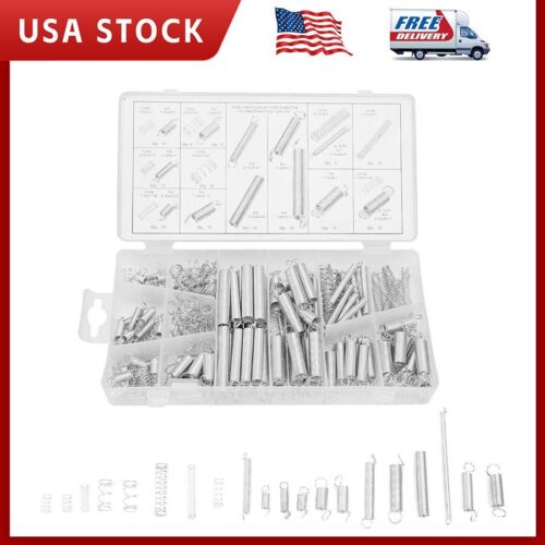 Spring Assortment Set, 200 Piece, Extension and Compression Springs Kit for DIY