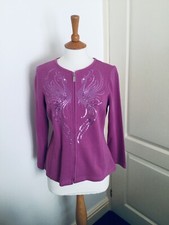 Bob Mackie Beautiful Fitted Zip Up Pink Jacket -size 12 New Without Tags