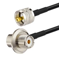 UHF PL-259 Male to SO-239 Female Car CB Two Way Mobile Radio Antenna Cable 3m