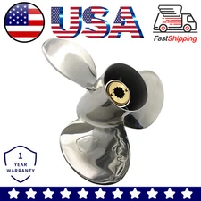  Stainless Steel Outboard Propeller 10 1/2x11 For Mercury 25-70HP 13 Spline