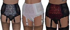 6 Strap Suspender Belt Retro/Vintage Style Side Fastening Black/White Size S-XXL