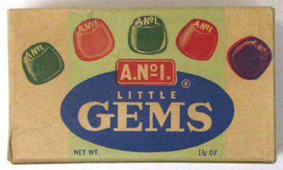 1940's A No 1.  LITTLE GEMS Candy 5 Cent empty candy box Movie Theater size