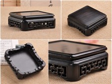 Ebony Wood Square Display Rack Bonsai Flower Vase Statue Stand Table Base Home