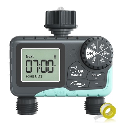RAINPOINT Sprinkler Timer 2 Outlet, Water Timer for Garden Hose, Programmable...