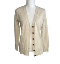 J. Crew Cream Wool Cashmere Classic Knit Cardigan NEW XXS Button Front Capsule
