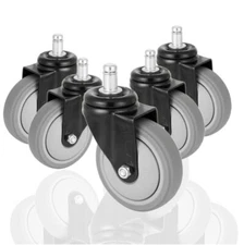 Rocky Mountain Goods Rubber Wheels For Office Chairs - Set Of 5 Heavy Duty Quick