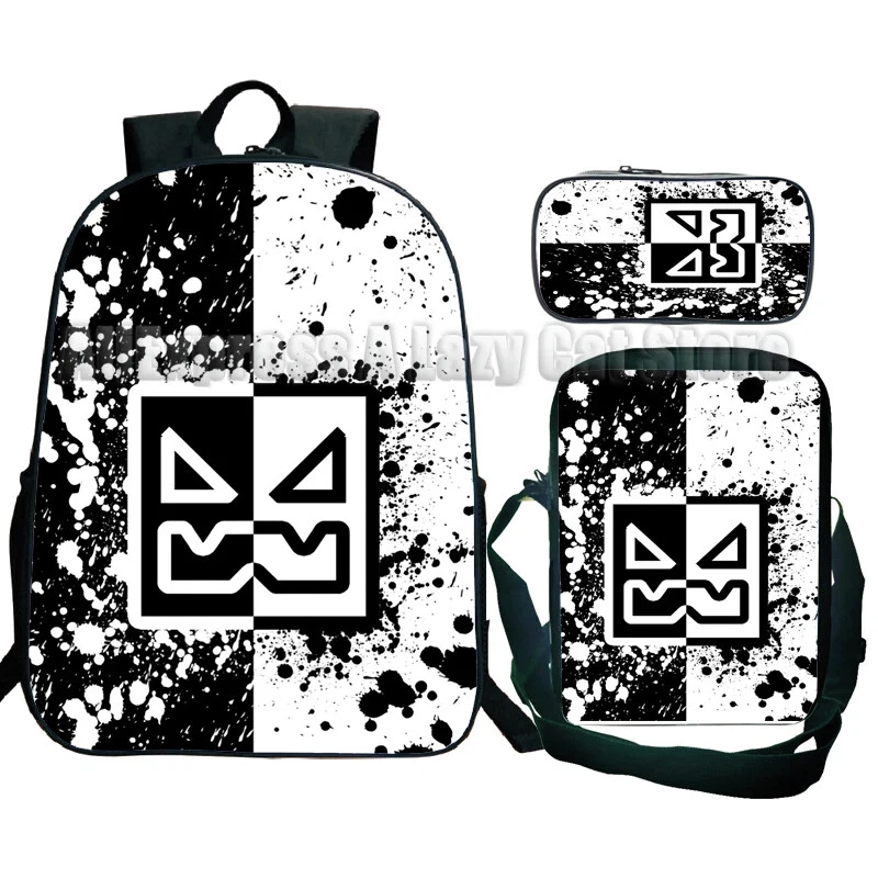 Angry Geometry Dash Backpack Set, Schoolbag Lunch Bag Pencil Case