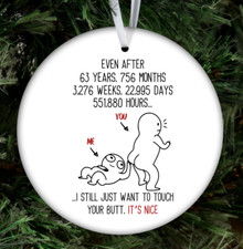 63 Year Wedding 63rd Anniversary Christmas Tree Ornament Gift For Husband Wife