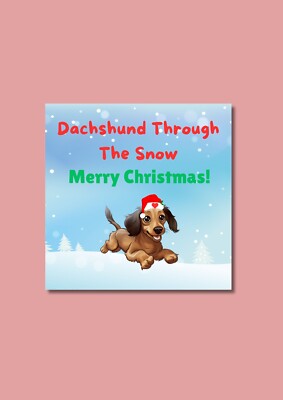 Lustige süße Dackel Weihnachten Grußkarte Dackel durch den Schnee