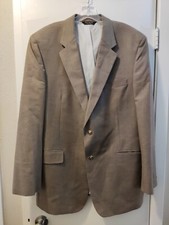Jos A Bank Men's Brown Houndstooth Blazer Jacket Size 46L. P-T-P:24.5in