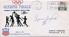 1968 Olympic Games MEXICO CITY NBAer SPENCER HAYWOOD Autographed USOC Cover 1968