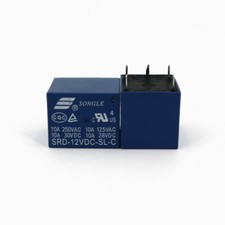 100Pcs Blue 5Pin PCB Mount 10A SPDT Mini Power Relay DC12V SRD-12VDC-SL-C
