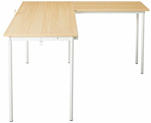 Zinus Dominic L Shaped Corner Desk In Cream Office Products Desks