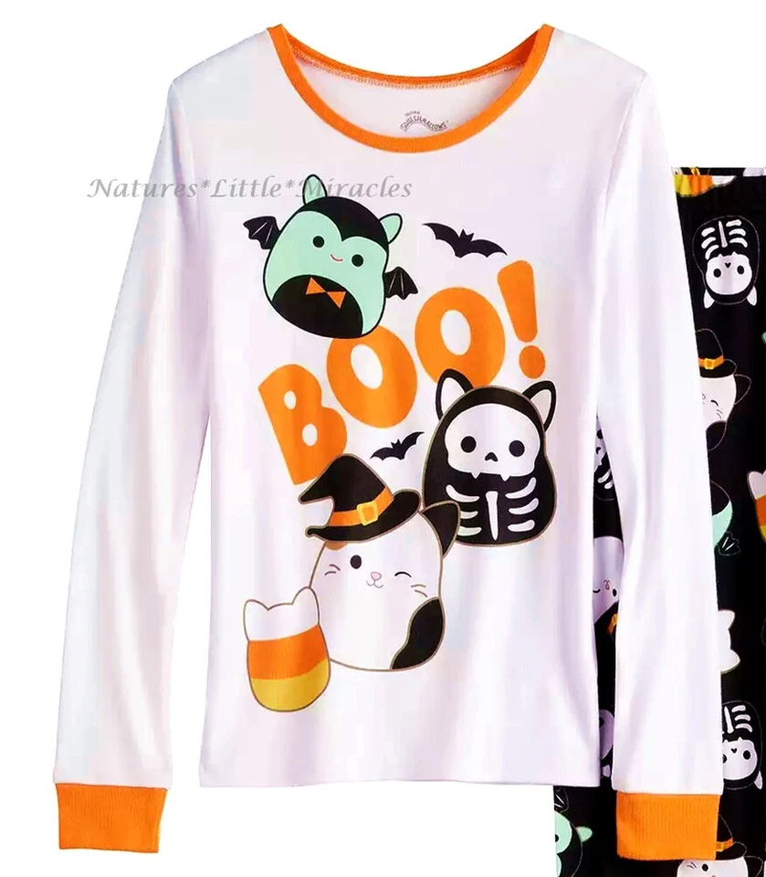Squishmallows Halloween Pijama Niñas Talla 4-14 Camisa Conjunto En Disfraz Niño Niño Nuevo con Etiquetas Foto 2 de 2