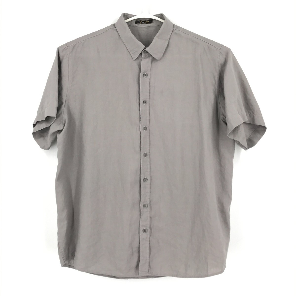 amazon men's dress shirts short sleeve ZANKLEY Men's Casual Short Sleeve Button Down Dress Shirt Denim Work Shirts, Size: Large, White