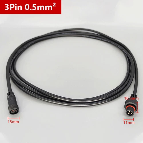 3Pin IP67 Waterproof Outdoor Extension Cable Connector Male Female Plug 0.5M-10M - Picture 7 of 11