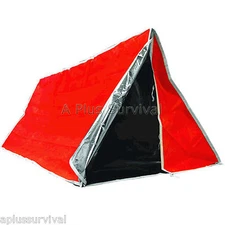 Orange & Silver Mylar Solar Tube Tent - Emergency Survival Camping Shelter Tarp