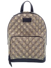 Gucci GG Supreme Monogram Bees Backpack Beige Tan Yellow