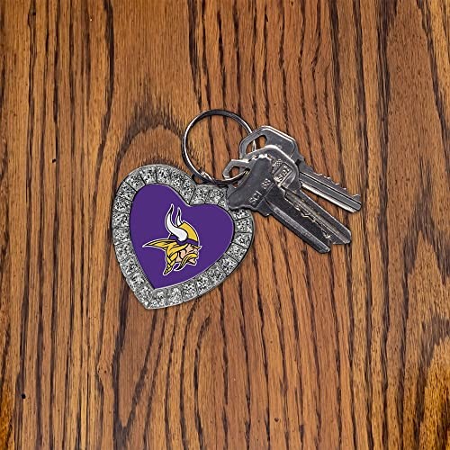 Rico Industries NFL Green Bay Packers Metal Rhinestone Heart Keychain, 1.38 x - Picture 2 of 7
