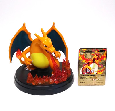 Pokemon Charizard DX Gold Metal Card Max Wildfire HP500 Character Display Figure