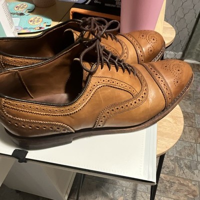 Allen Edmonds Fifth Avenue Mens 9D Walnut Brogue Cap Toe Oxford Leather Shoes