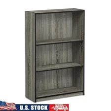 3 Tier Adjustable Bookcase Storage Shelf Engineered Wood Home Office Decor New