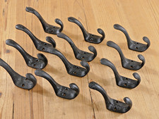 12 Vintage Style Cast Iron Wall Coat Hooks Hat Hook Hall Tree Black Towel Bath