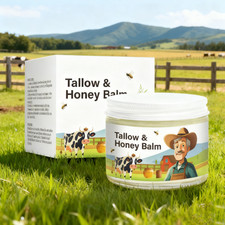 NEW Tallow  Honey Balm,Moisturizer with Grass-Fed Beef Tallow  Raw Wild Honey