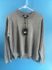 DKNY Woman s Sweater,small.grey Long Sleeve,rhinestone Logo.