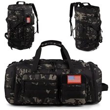 Tactical Gym Bag for Men，70L Large 3 in 1 Sports Duffle Bag with Shoes Compar...