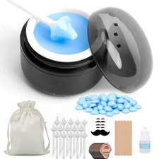 Nose Hair Removal Wax Kit, Mini Wax Warmer with 100G Wax, 15 Applicators, 30 Nos