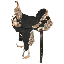 HS 16 In Hilason Flex Tree Western Horse Floral Trail Barrel American Leather