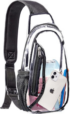 Clear Sling Bag, Stadium Approved PVC Crossbody Backpack, Clear Casual Chest Day