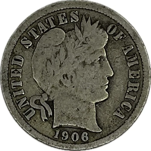1906-D Barber Silver Dime in a SAFLIP® - VG+