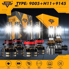 Auxbeam 9005h119145 Led Headlight Fog Kit 6500k Canbus For Ford F150 2015-2025