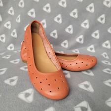 Korks Kork Ease Women's Sz 7 38 Flats Leather Orange Nessa  Balet Flats Vented