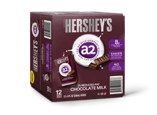 HERSHEY’S a2 Milk® Chocolate 2% Reduced Fat Milk Boxes, 8 oz, 12-Pack