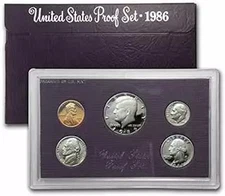 1986 Proof Set -  5 Coins ($0.91 FV) - Set
