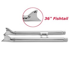 Chrome 36" Fishtail Slip on Mufflers Dual Exhaust Pipes For Harley Softail 07-17