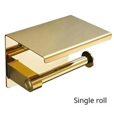 Multifunctional Toilet Paper Holder with Shelf Wall Mounted Double Roll Towel
