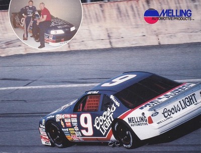 1991 BILL ELLIOTT- COORS LIGHT - MELLING FORD THUNDERBIRD 5'' X 7'' POSTCARD