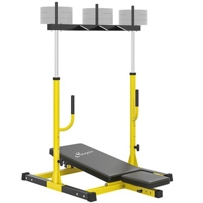 Leg Press Machine with Adjustable Leg, Back, Head Positions Yellow