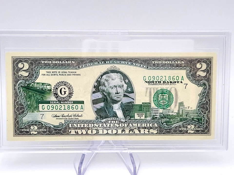 2003 $2 Green Seal Idaho West Virginia Maryland New Jersey Maine Note Lot. H76 - Image 2 of 4