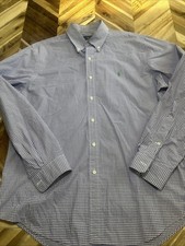 Ralph Lauren Polo Men  s Button Down Shirt Purple White Check Long Sleeve Size L