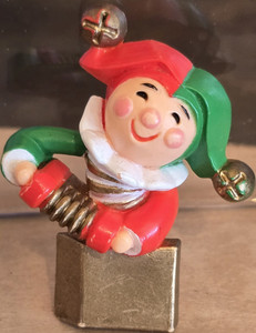 Hallmark 1984 Christmas Jester Clown Brooch Pin Multicolor Plastic Metal