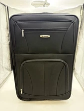 ROCKLAND 24 INCH FASHION SOFTSIDE UPRIGHT LUGGAGE EXPANDABLE, - BLACK