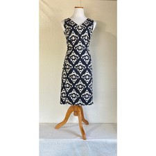 Talbots NWOT Ikat Cotton Spandex Corporate Chic Midi Dress SZ 10