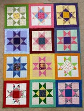 8 pointed star contemporary new quilt handmade baby wall hanging