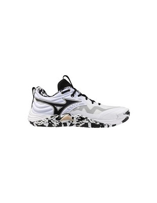 Schuhe Damen Volleyball Mizuno - Welle Momentum Elite Mid Weiß / Schwarz (Damen)