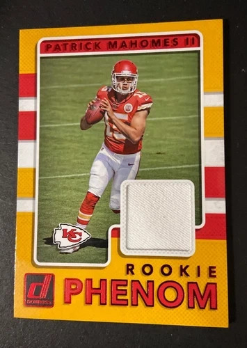 2017 Panini Donruss Rookie Phenom #7 Player Worn Jersey Patrick Mahomes ll. RC